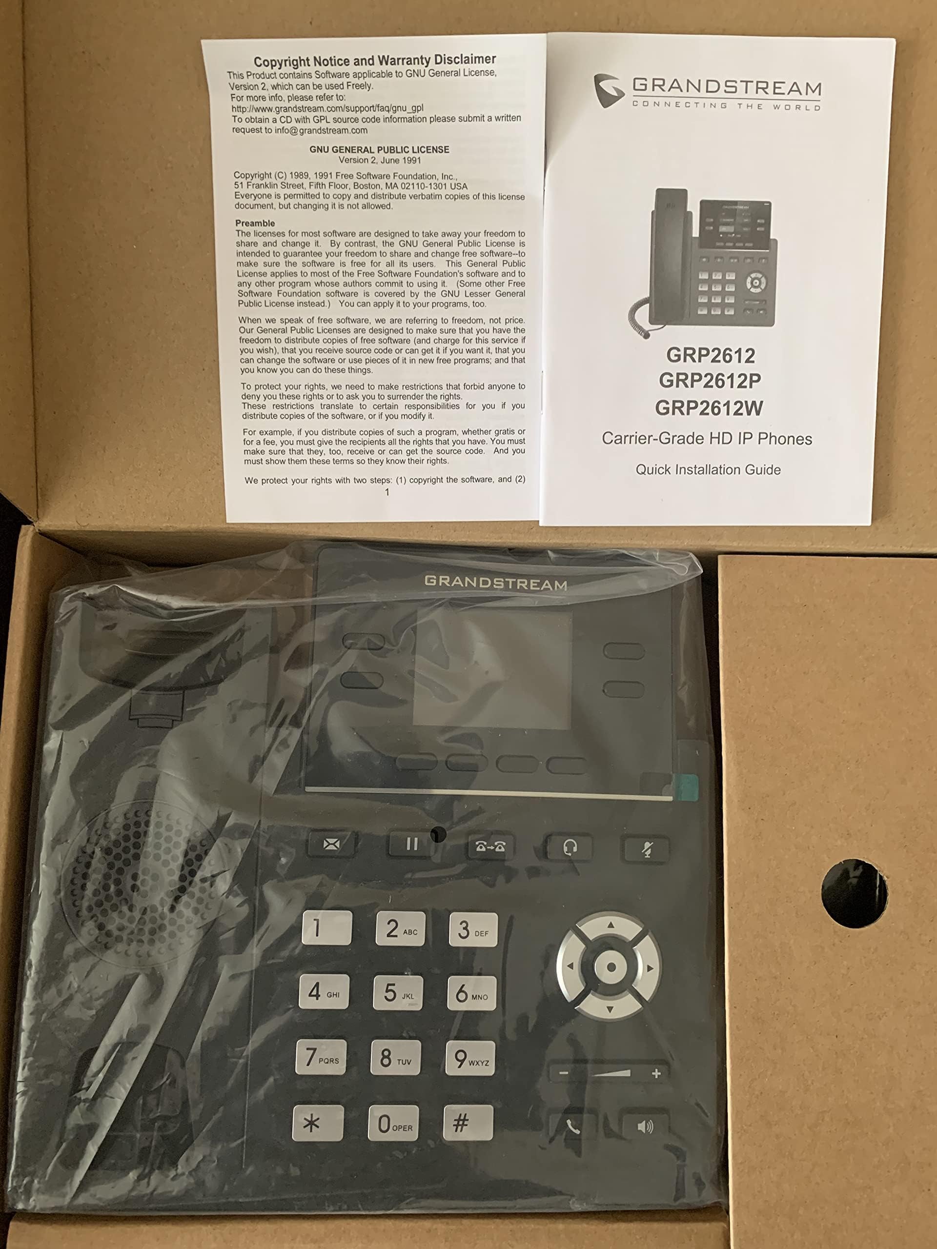 Grandstream GRP2612P IP Phone with PoE -New in Open Box Grandstream GRP2612P IP Phone with PoE -New in Open Box